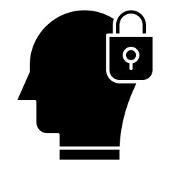 Vector Icon secure, mind, thought, user, human brain