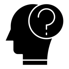 Vector Icon question, mind, thought, user, human brain