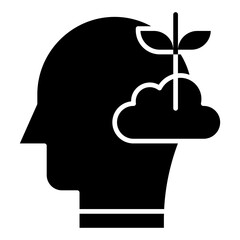 Vector Icon growth, mind, thought, user, human brain