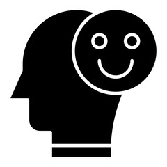 Vector Icon happy, mind, thought, user, human brain