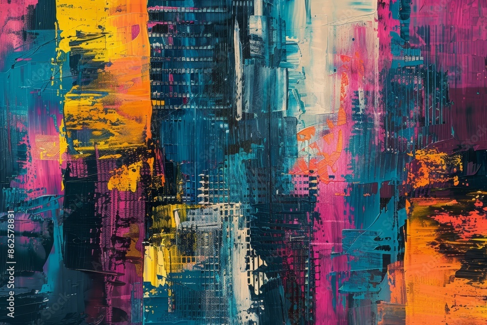 Poster Image of multicolored abstract background with colorful lines and shades of color