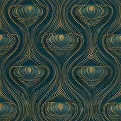 Fabric texture, Seamless patterns. Geometry, Geometrical patterns on a white and emerald background. Modern illustrations for wallpapers, flyers, covers, banners, minimalistic ornaments.