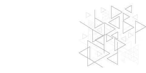 Vector White background with triangles pattern and hexagon.