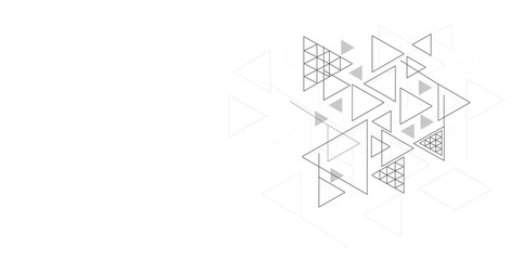 Vector Hexagon and triangles design. Connecting lines and dots for science network pattern.