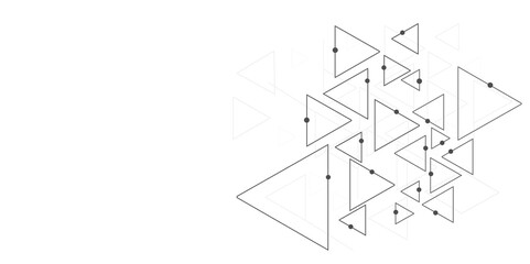 Vector White background with triangles pattern and hexagon.