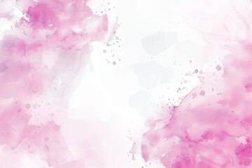 Pink watercolor background with clouds.