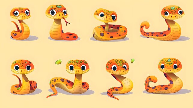 cartoon corn snake isolated on white. 