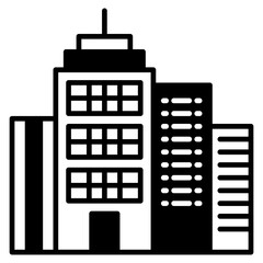 Vector Icon building, skyline, construction, architecture, city