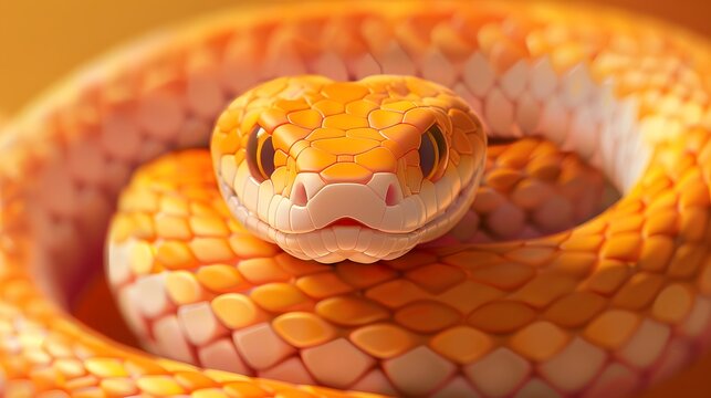 cartoon corn snake isolated on white. 