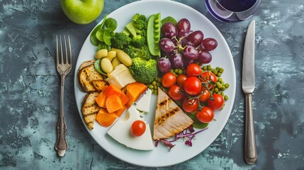 a sectioned plate illustrating portion control in meals