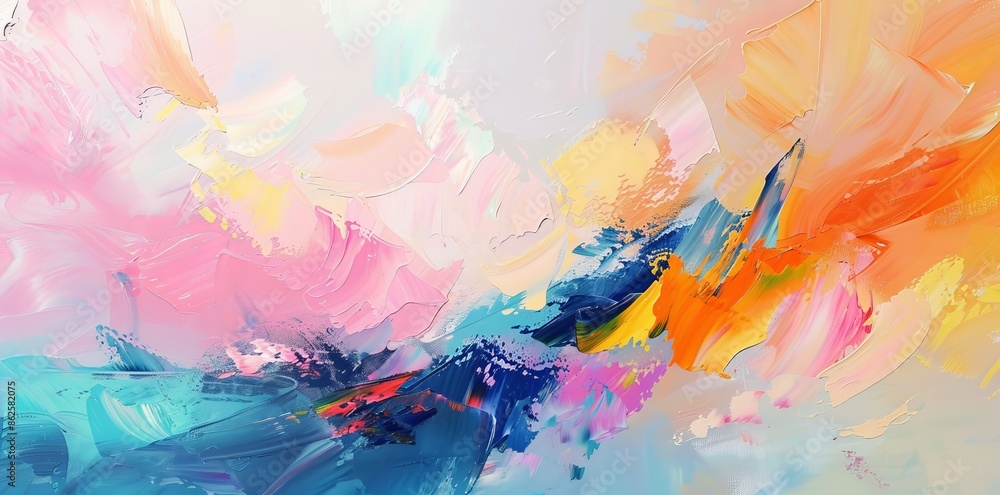 Poster various forms and splashes of paint form a seamless design on this abstract colored background