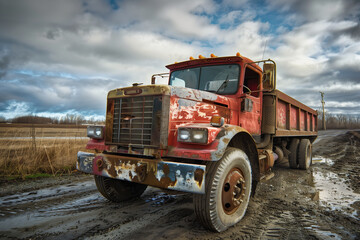 Obraz premium old truck in the field