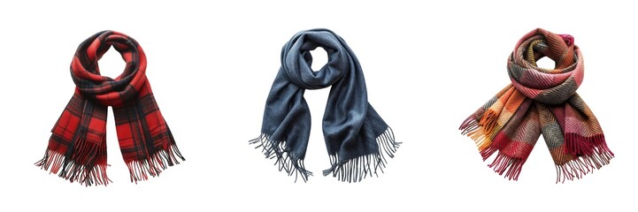 Collection of scarf isolated on transparent background. Generated Ai