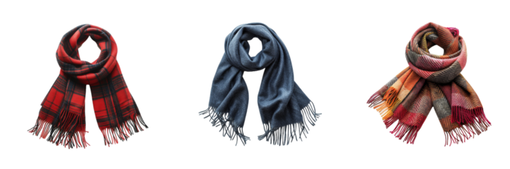Collection of scarf isolated on transparent background. Generated Ai