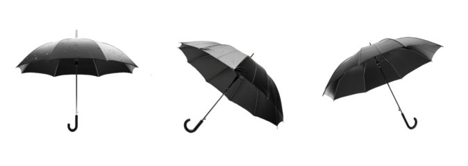 Collection of umbrella isolated on transparent background. Generated Ai