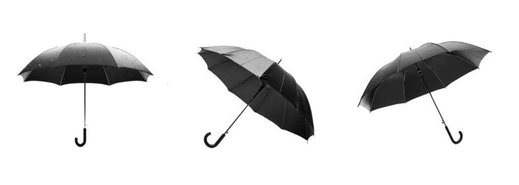 Collection of umbrella isolated on transparent background. Generated Ai