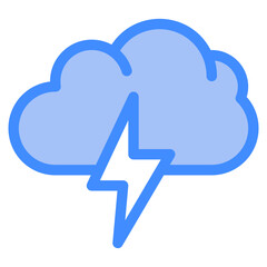 Vector Icon Cloud, danger, lightning, nature, rain