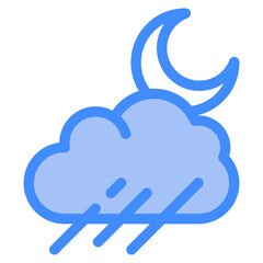 Vector Icon Hail, night, rain, cloudy, weather