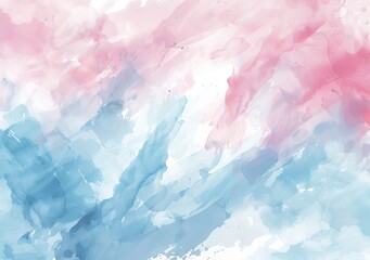 Fototapeta premium This wedding invitation features a soft abstract watercolor background in blues and pinks