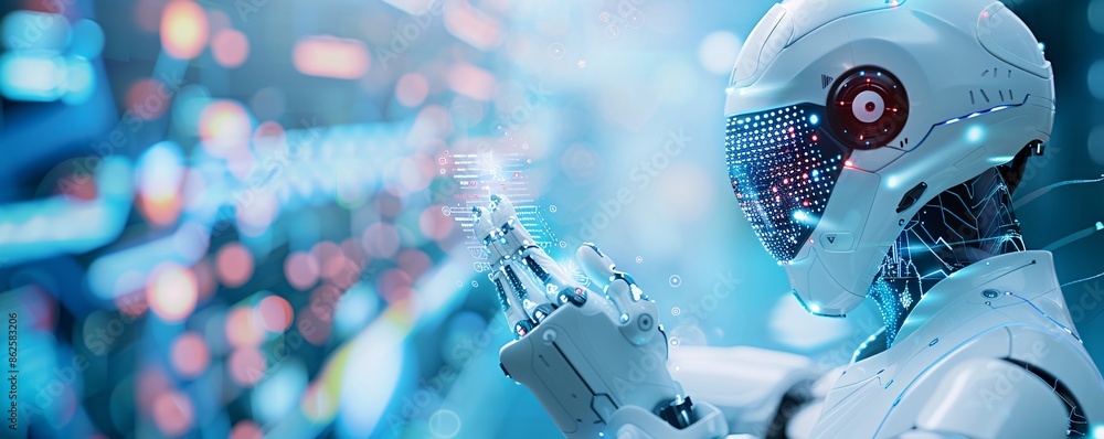Poster the fusion of generative ai with ai intelligence captured in an editorial photography style, highlig