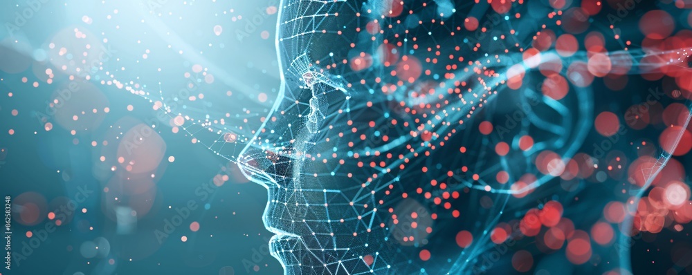 Poster the fusion of generative ai with ai intelligence captured in a magazine photography style, emphasizi