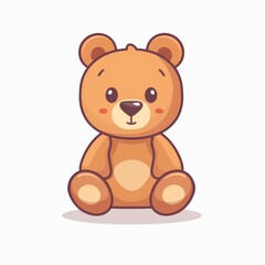 An isolated flat cartoon illustration of a teddy bear toy.