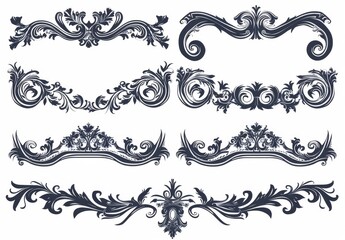 Fototapeta premium Modern graphic frame with vintage ornamental border and decorative book emblem for a birthday or wedding invitation. Isolated modern icons set for certificates.