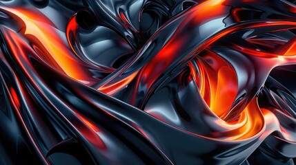 Obraz premium Futuristic abstract forms with glowing edges and shadows