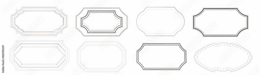 Poster these simple line frames have double strokes and editable edges with gradient fills. these template 