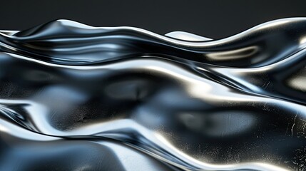 Futuristic light waves with a glossy metallic finish