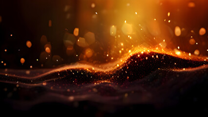 Abstract particle waves and light effects, background