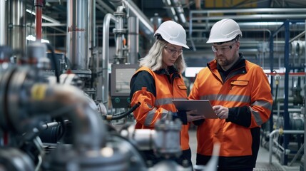 The engineers in industrial site