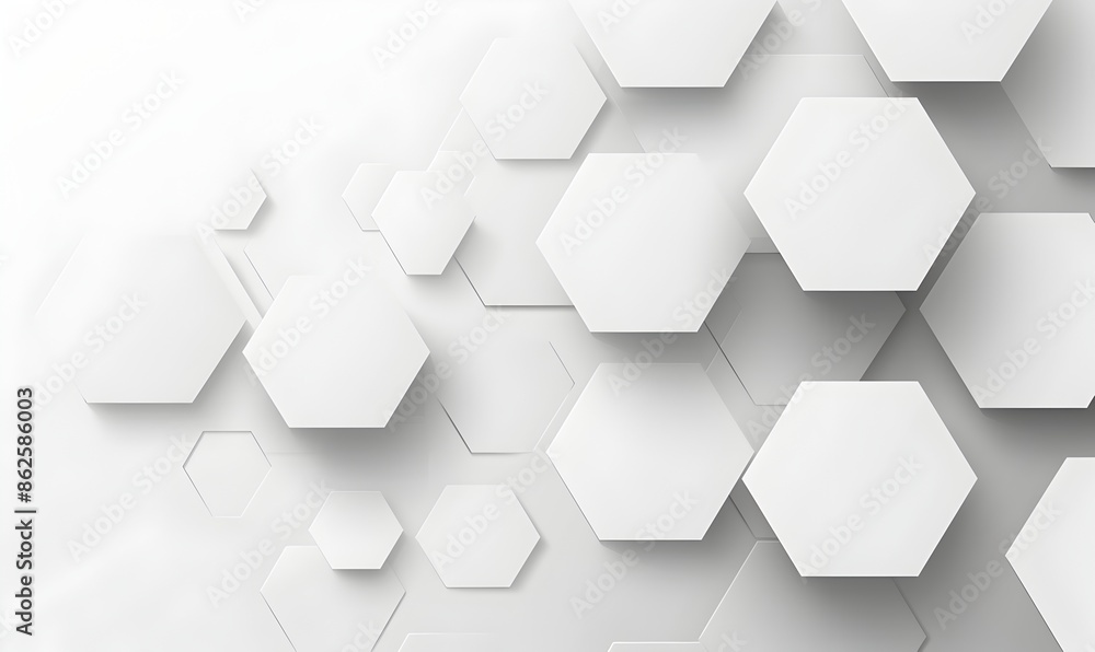 Poster abstract white background with hexagon pattern for technology, science and medical concept design ve