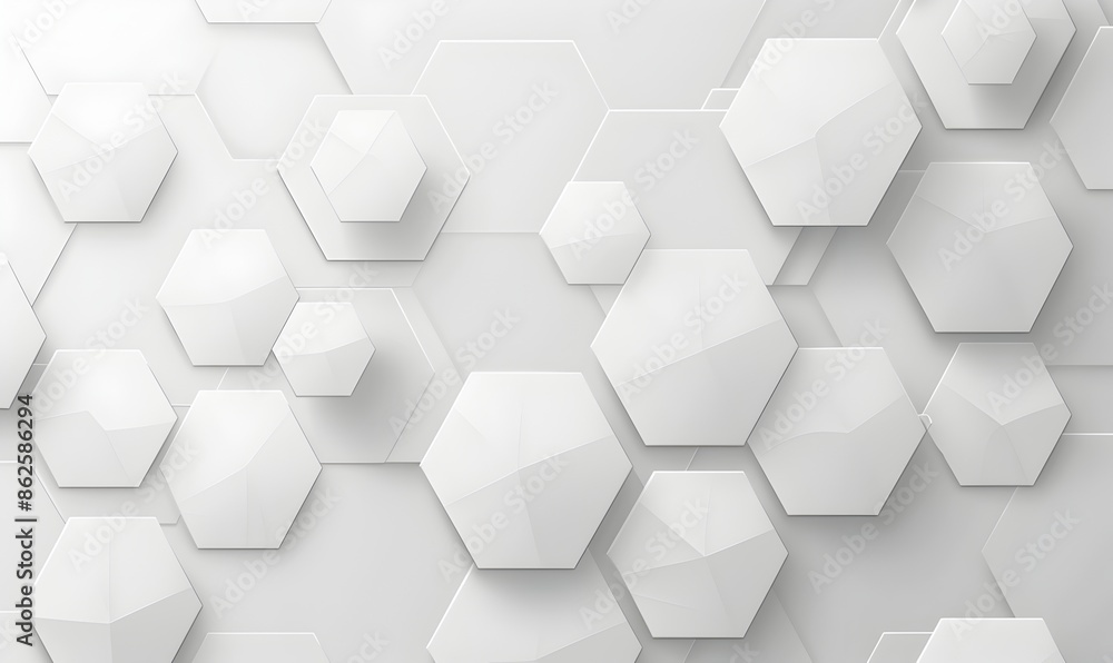 Poster abstract white background with hexagon pattern for technology, science and medical concept design ve