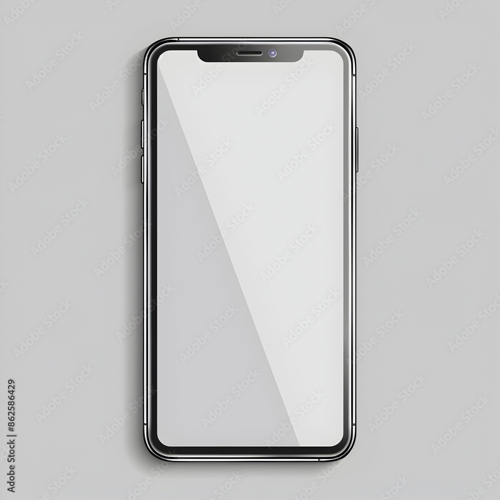 Poster vector illustration of a blank smartphone mockup with a transparent screen on an isolated background