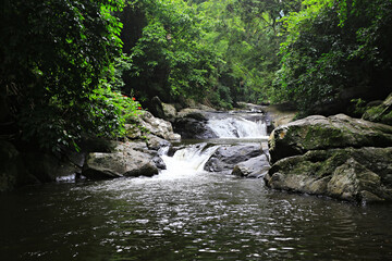 Namtok Pa La-U or Pa La U Waterfall, the beautiful waterfall in deep forest at Prachuap Khiri Khan Province, Thailand 