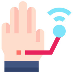 Vector Icon Hand Sensor, Technology, 5G, internet, wireless