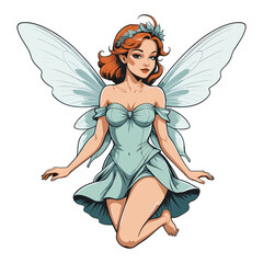 Fairy Illustration with Floral Headpiece