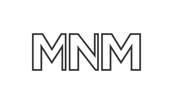 MNM logo design template with strong and modern bold text. Initial based vector logotype featuring simple and minimal typography. Trendy company identity.
