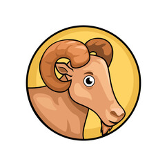 Goat Farm Animal Mascot Cartoon Illustration Vector