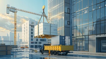 city constructions, blue sky, prosper