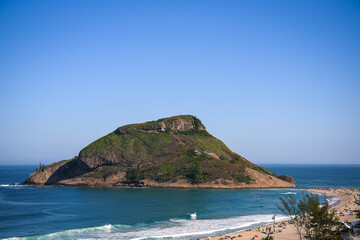 View of Pedra do Pontal from Praia do Recreio on a Sunny Day - Rio de Janeiro, Brazil