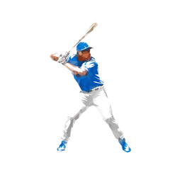 Naklejka premium Baseball player, batter, isolated vector silhouette