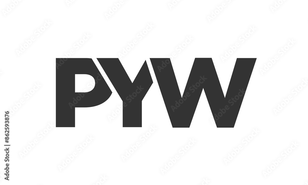 Poster pyw logo design template with strong and modern bold text. initial based vector logotype featuring s