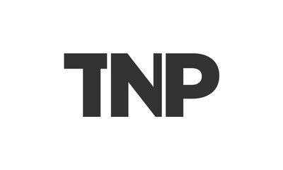 TNP logo design template with strong and modern bold text. Initial based vector logotype featuring simple and minimal typography. Trendy company identity.
