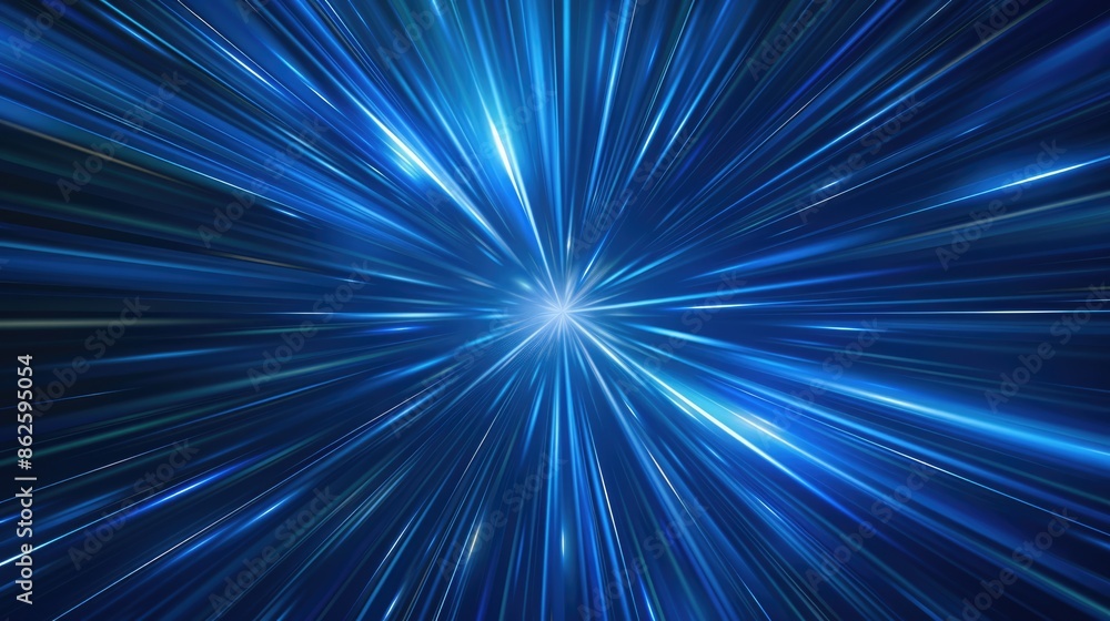 Aufkleber zoom abstract. blue radial lines geometric background with data flow tunnel