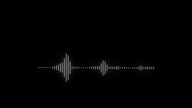 sound wave audio wave from isolated on black background. Minimalist Waveform Audio, Visualization sound graphic element. Sound equalizer animation Audio spectrum animation video.