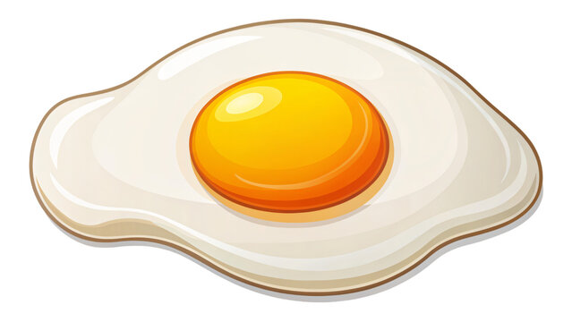 recommend clip art: Isolated fried egg vector illustration with a bright yellow yolk on a white