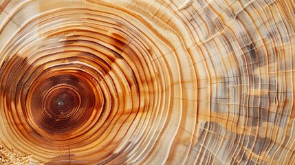 Fototapeta premium Close-up of tree trunk rings, abstract wood pattern