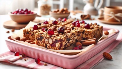 M&uuml;slieriegel mit Cranberries